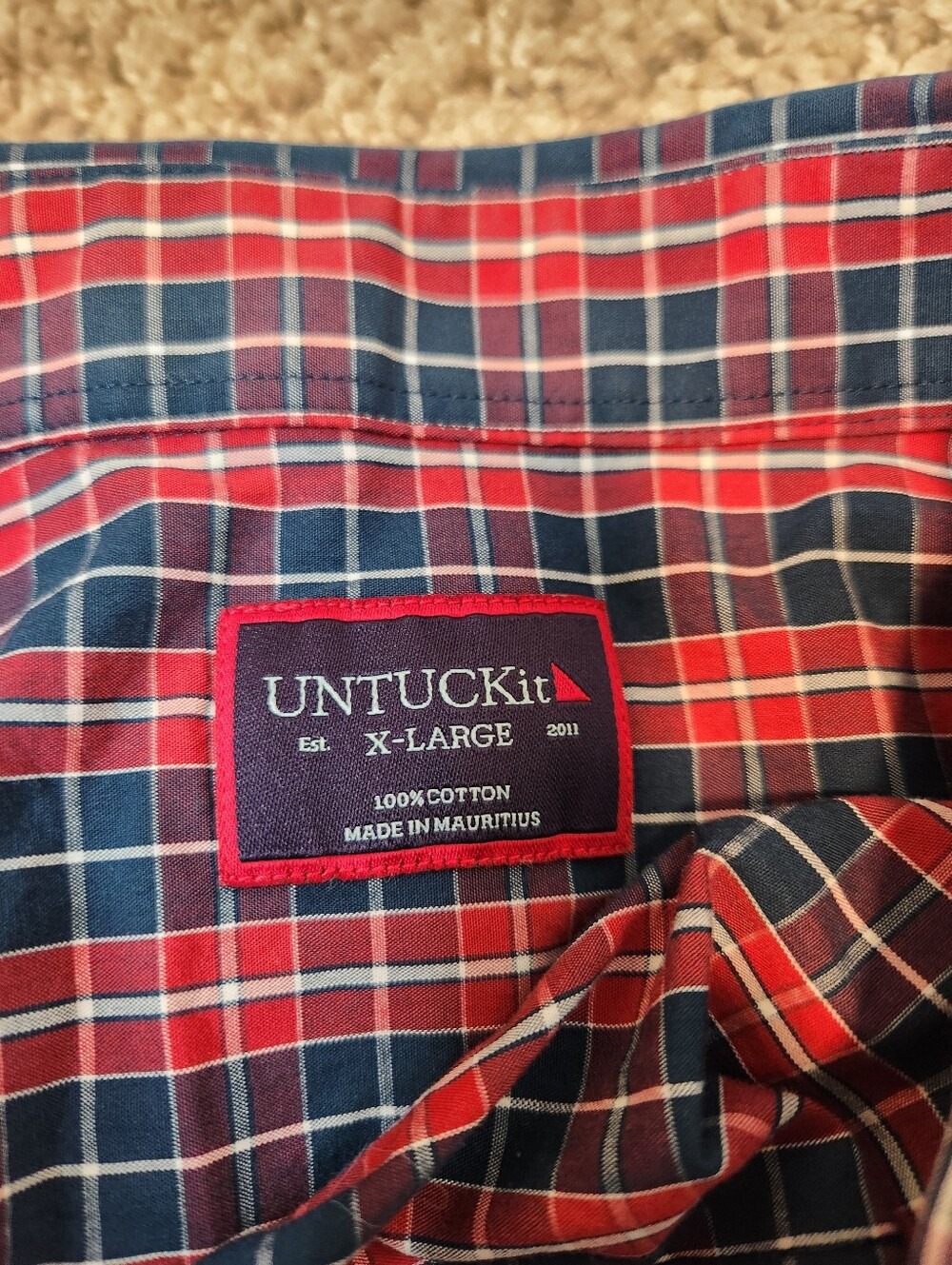 UNTUCKit Mens Long Sleeve Plaid Button Up Top Size XL - Picture 3 of 6